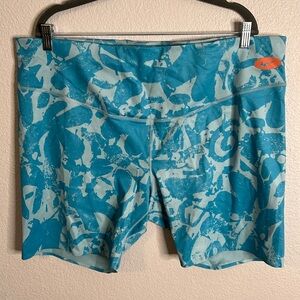 Nike One Luxe Blue Pattern Biker Shorts - NWT